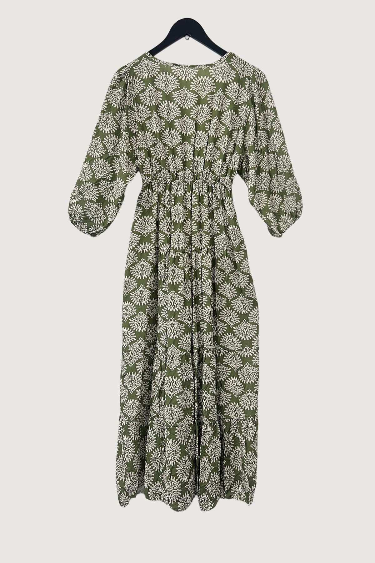 Mia Strada London Abstract Dandelion Midi Dress In Summer Green