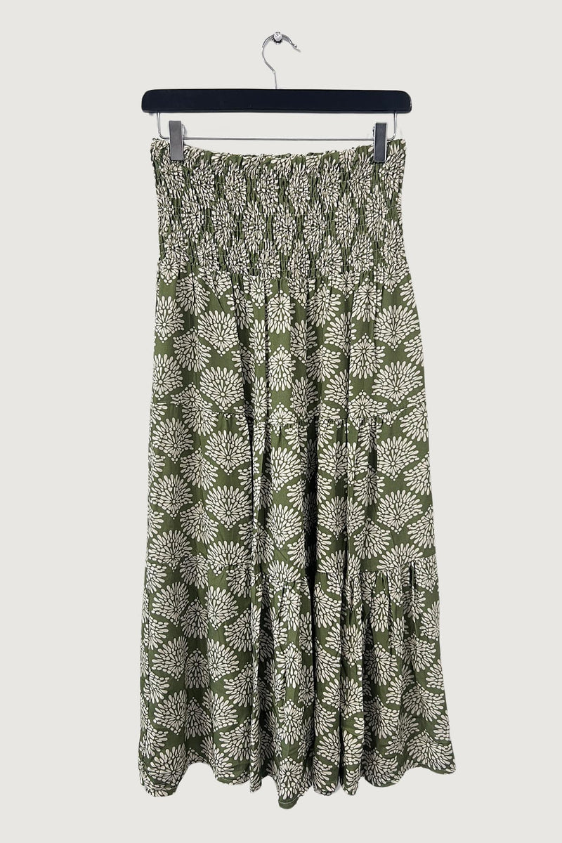 Mia Strada London Abstract Dandelion Skirt Dress In Green