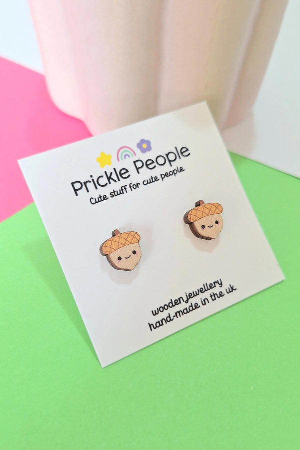 Prickle People Acorn Wooden Stud Earrings