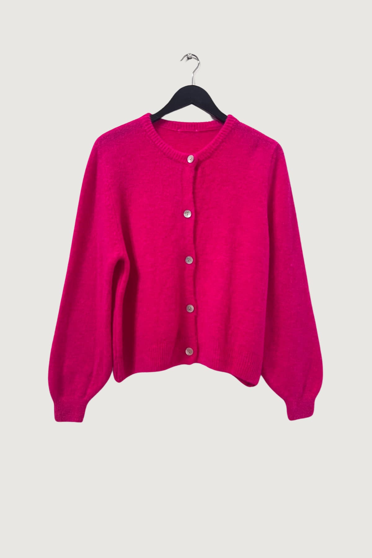 Mia Strada London Alpaca Wool Blend Cardigan In Fuchsia