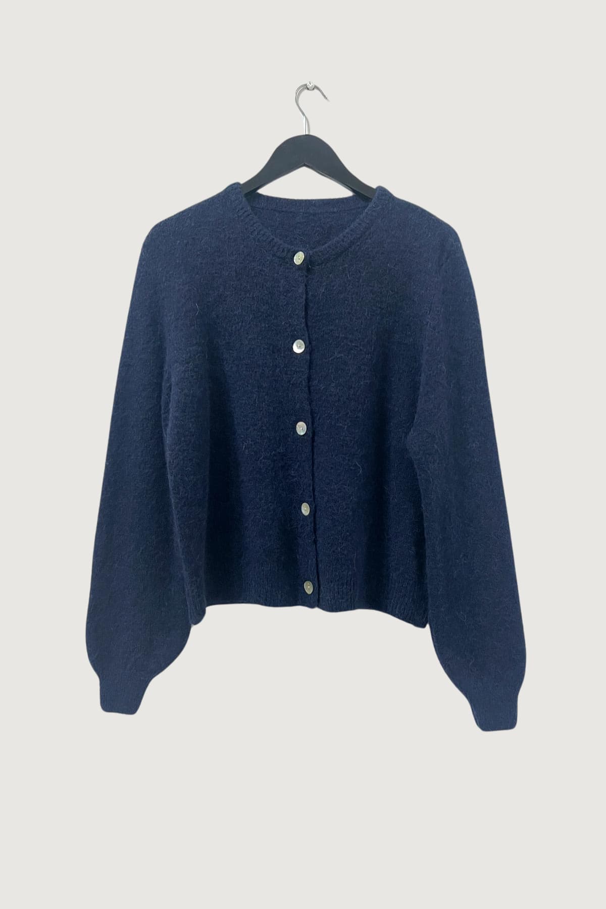 Mia Strada London Alpaca Wool Blend Cardigan In Navy