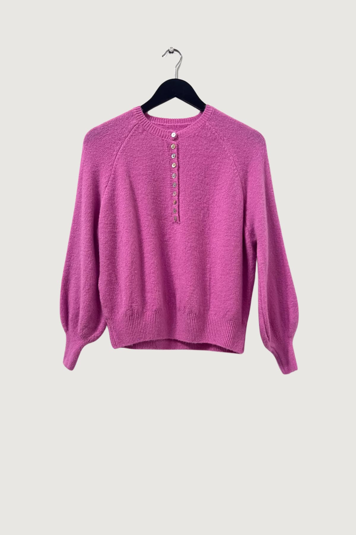 Mia Strada London Alpaca Wool Blend Top In Fuchsia