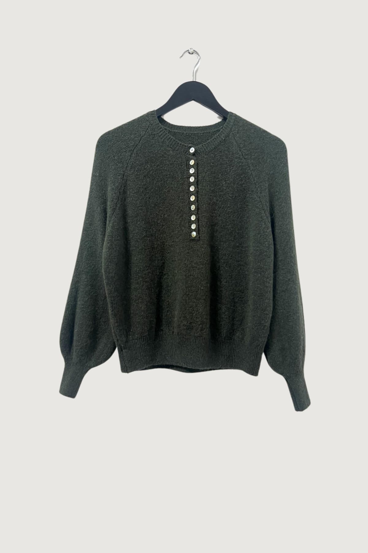 Mia Strada London Alpaca Wool Blend Top In Khaki