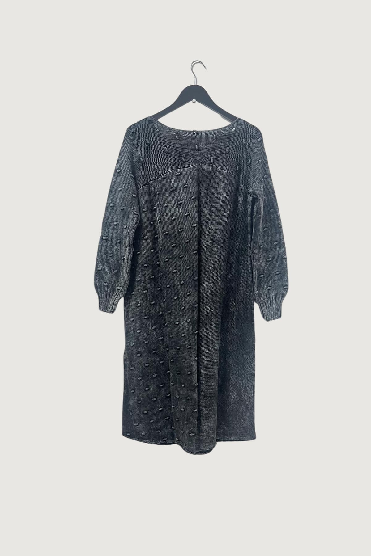 Mia Strada London Asymmetric Cotton Knitted Tunic In Charcoal