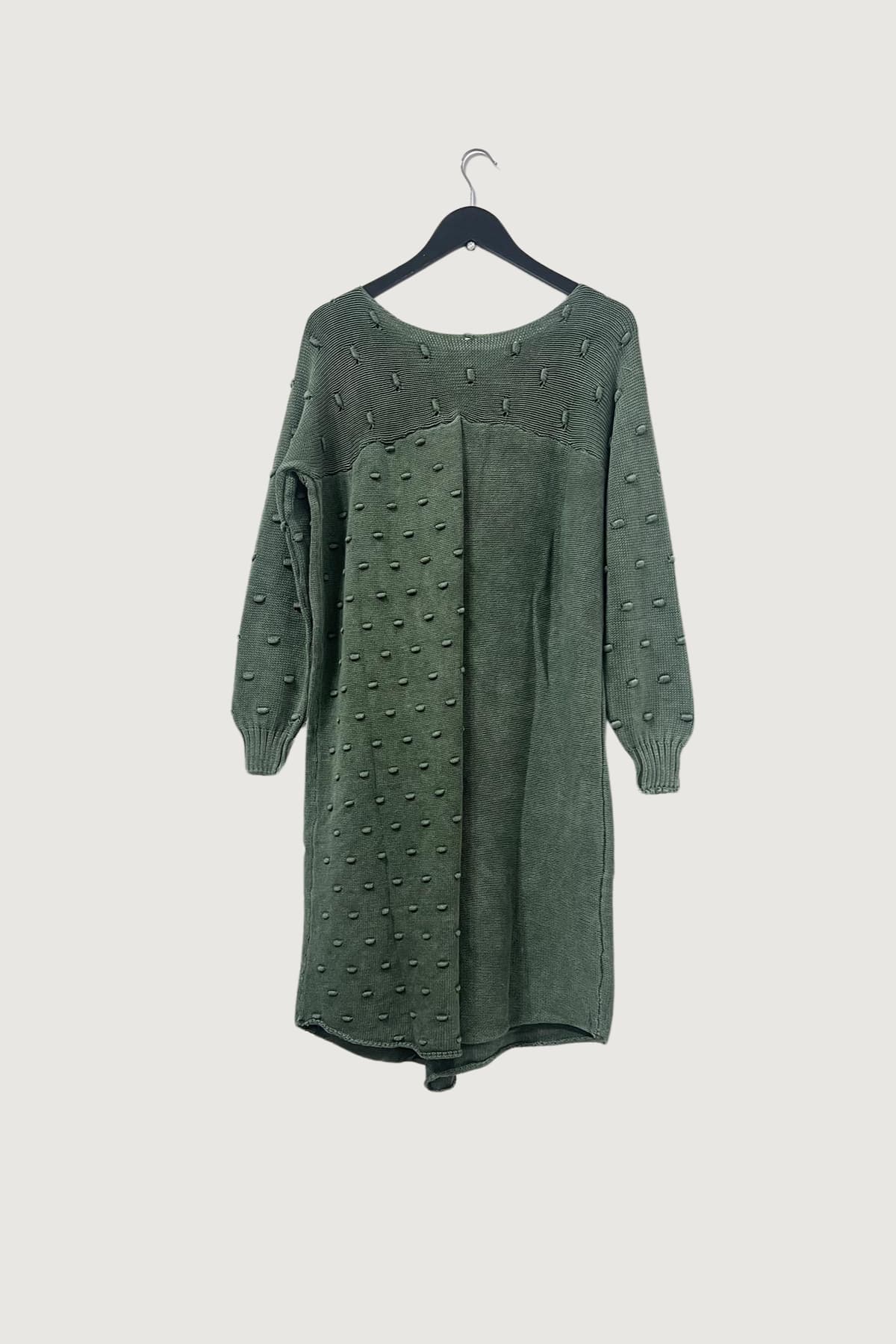 Mia Strada London Asymmetric Cotton Knitted Tunic In Green