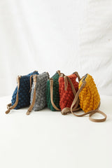 Aura Que Suman Crochet Boho Bobble Cross Body Handbag