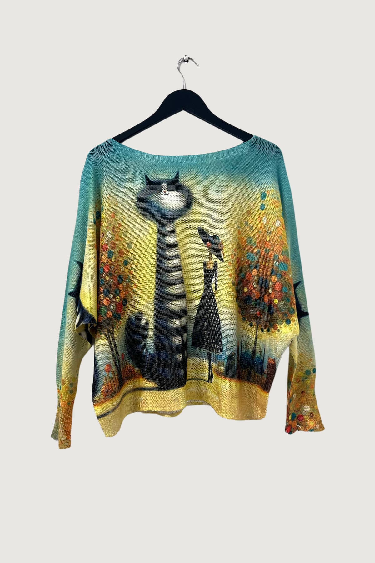 Mia Strada London Autumn Fairytale Cats Batwing Top