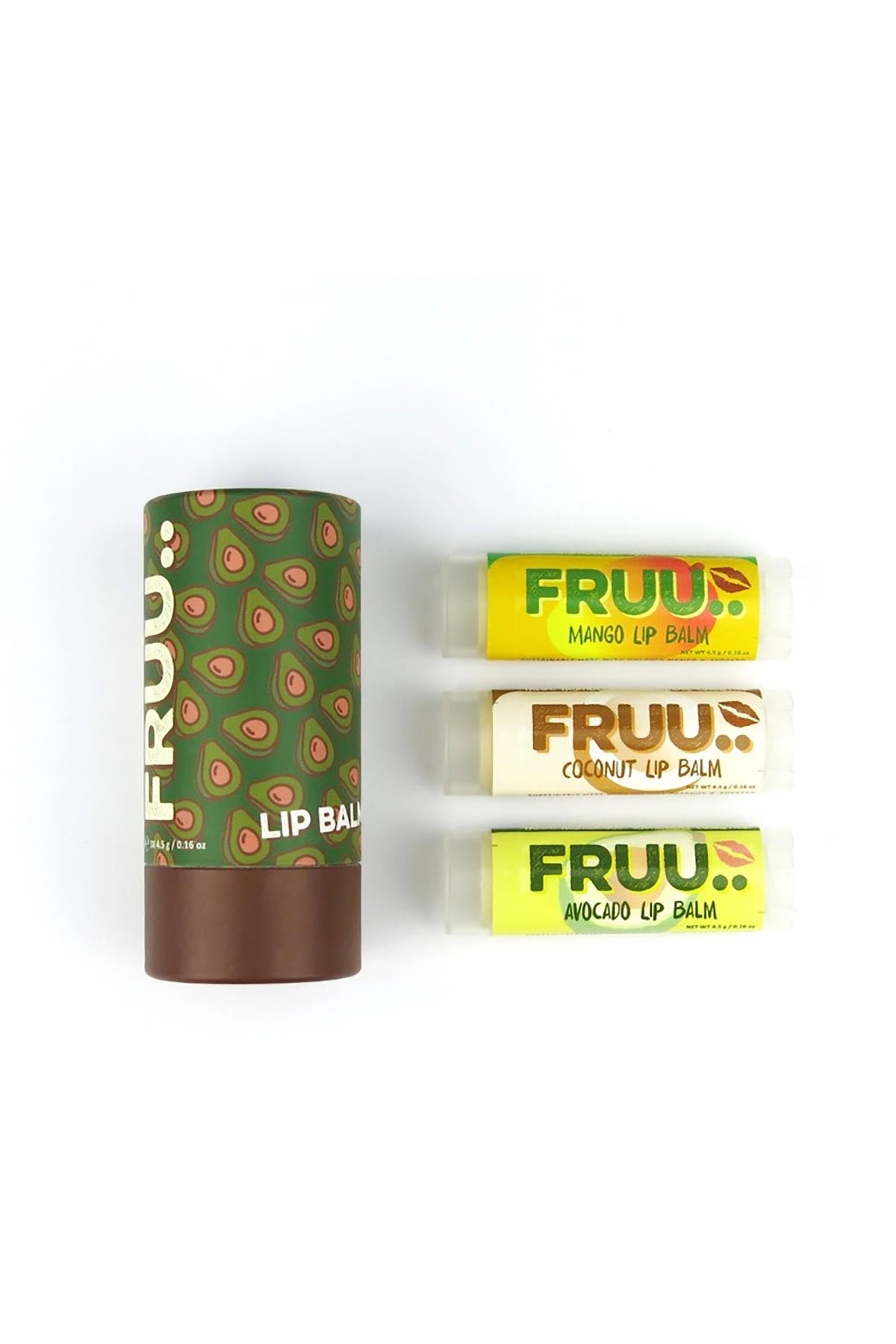 Fruu Cosmetics Avocado Coconut & Mango Lip Balm Trio Set