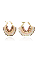 Azuni London Achi Crystal Hoop & Bead Earrings | Orchid