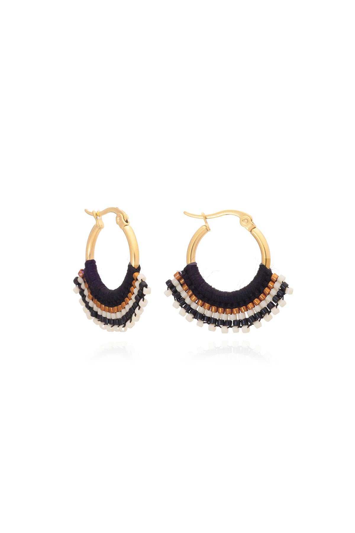 Azuni London Carmen Bead & Crochet Small Hoop Earrings | Lynx