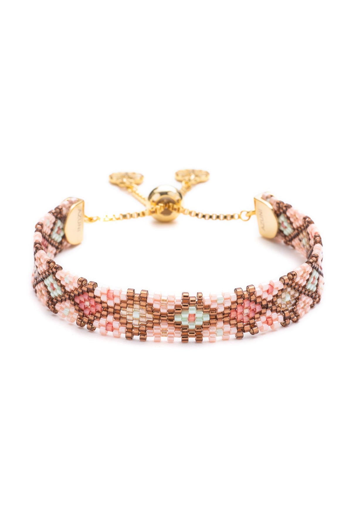 Azuni London Tiponi Narrow Woven Bead Bracelet Orchid