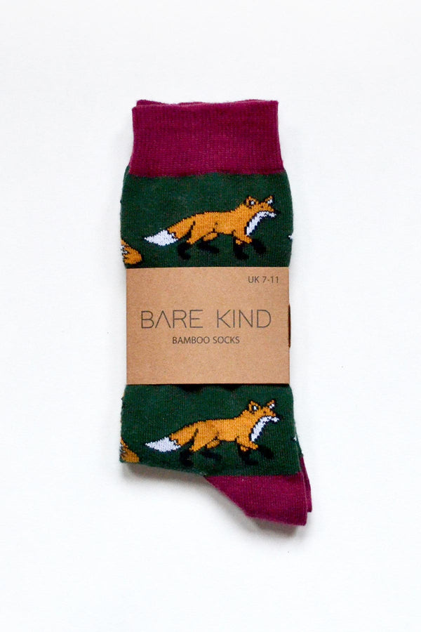 Bare Kind Save The Foxes Bamboo Socks