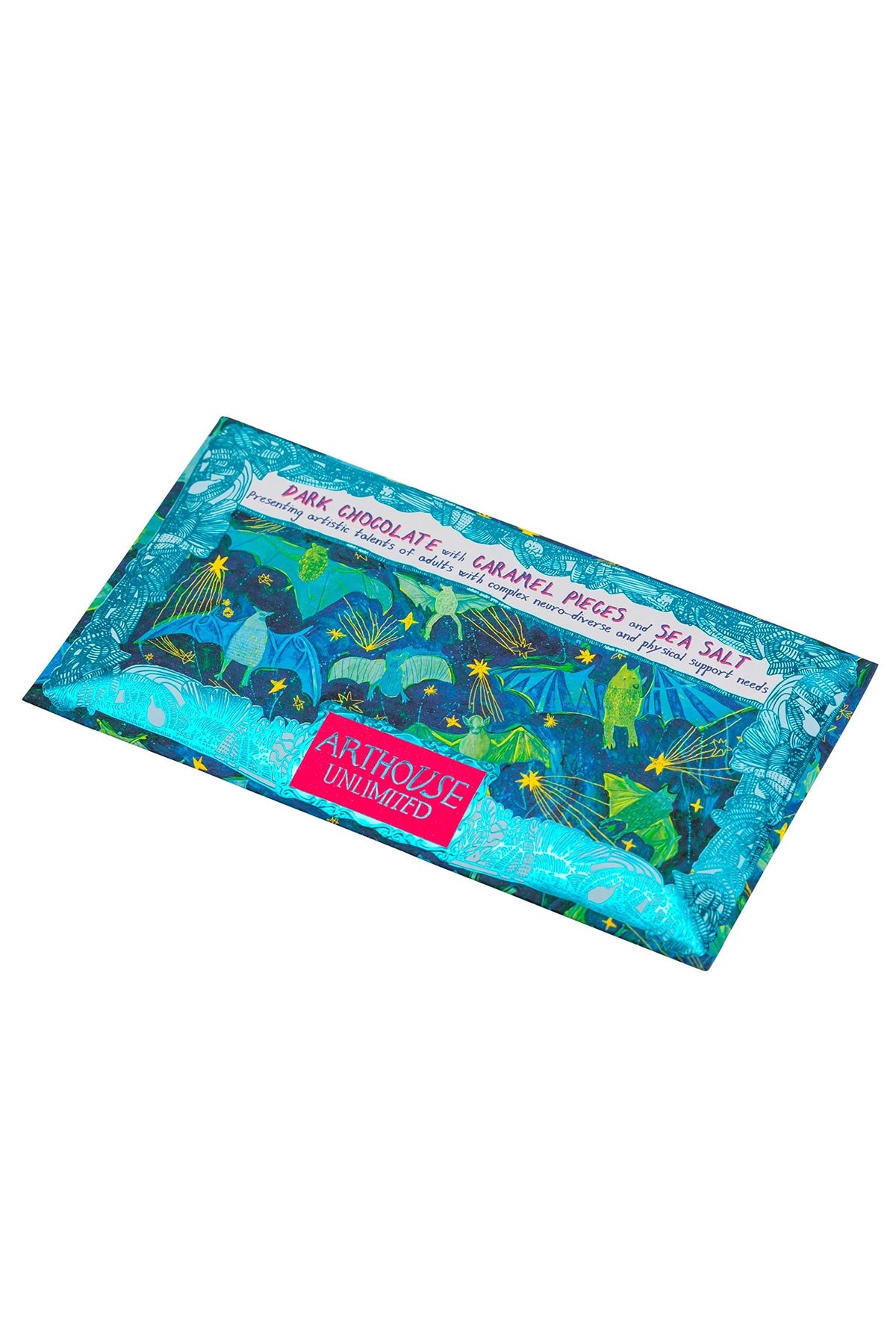 Arthouse Unlimited Bat Mates Dark Chocolate Bar With Caramel Pieces & Sea Salt