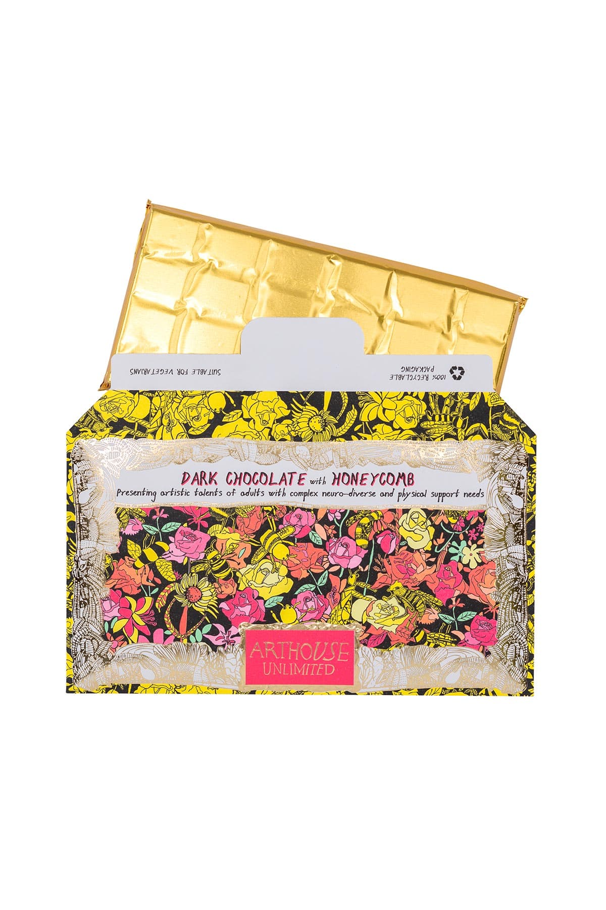 Arthouse Unlimited Bee Free Dark Chocolate Bar With Honeycomb