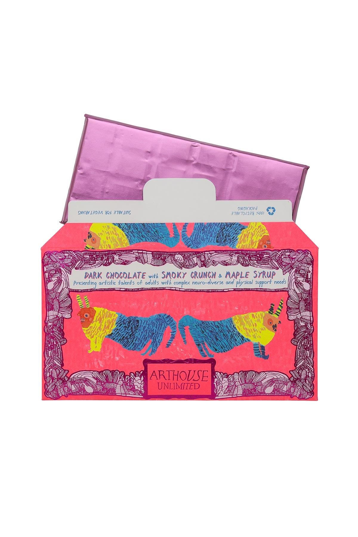 Arthouse Unlimited Before & After The Dentist Dark Chocolate Bar With Smoky Crunch & Maple Syrup