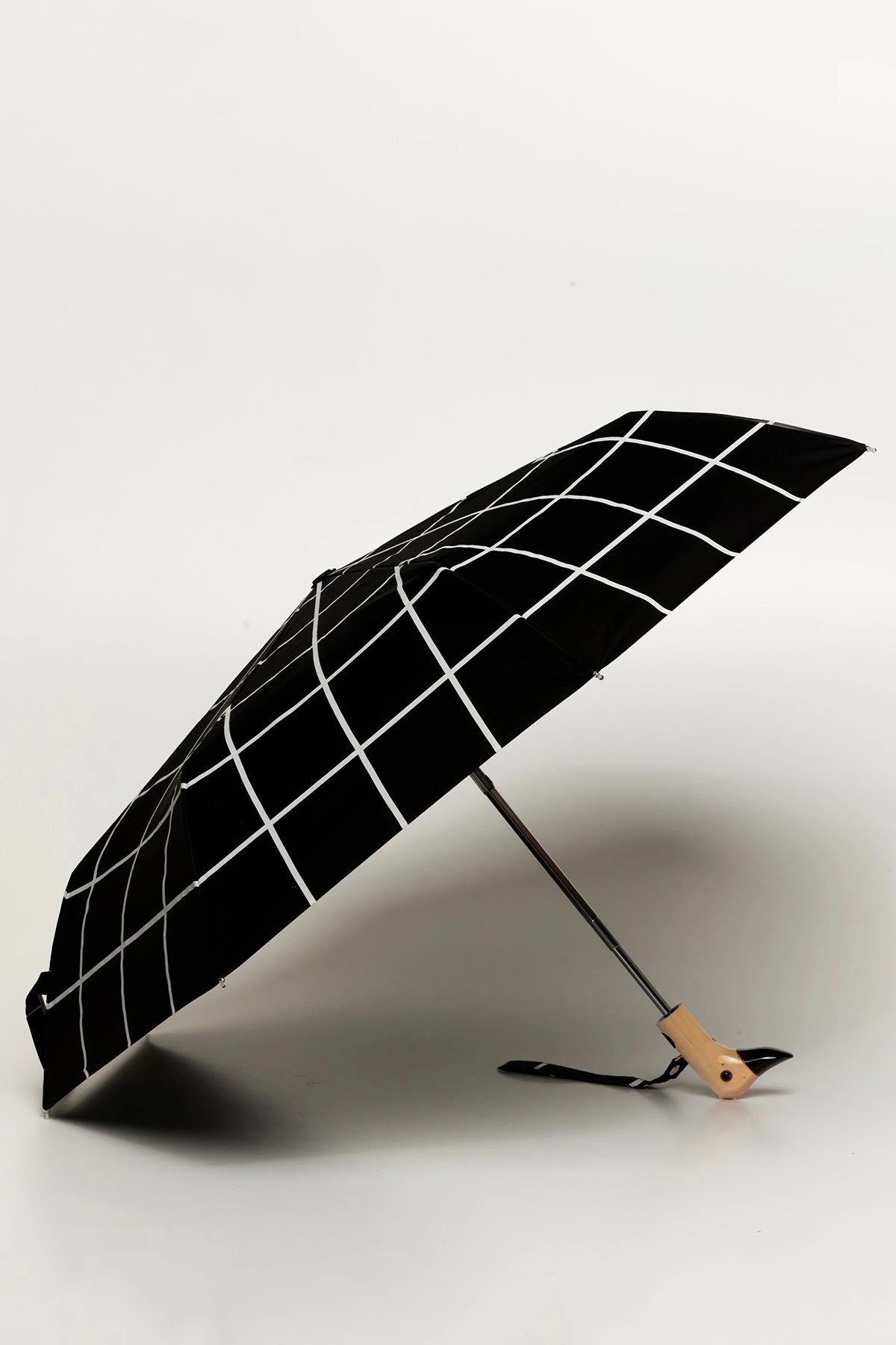 Original Duckhead Black Grid Eco-Friendly Compact Duck Umbrella