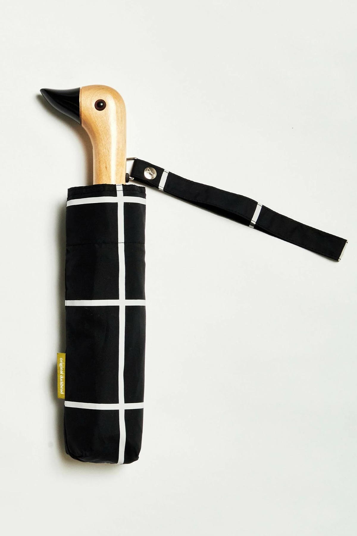 Original Duckhead Black Grid Eco-Friendly Compact Duck Umbrella