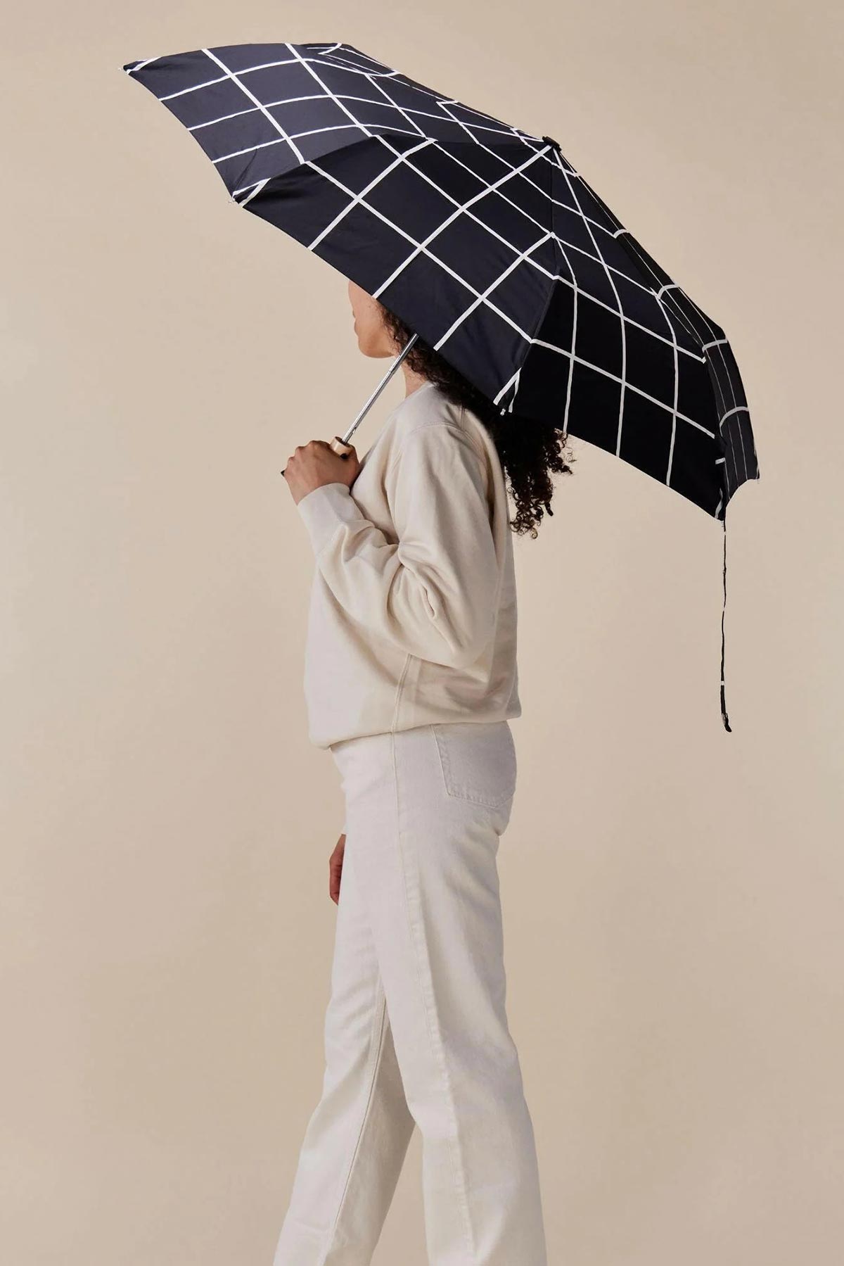 Original Duckhead Black Grid Eco-Friendly Compact Duck Umbrella