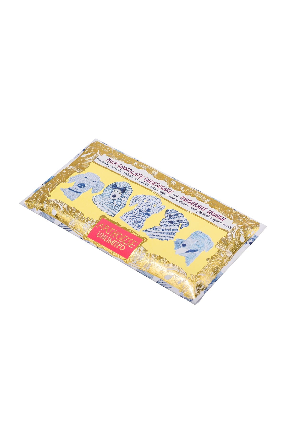 Arthouse Unlimited Blue Dogs Milk Chocolate Bar Cheesecake With Gingernut Crunch