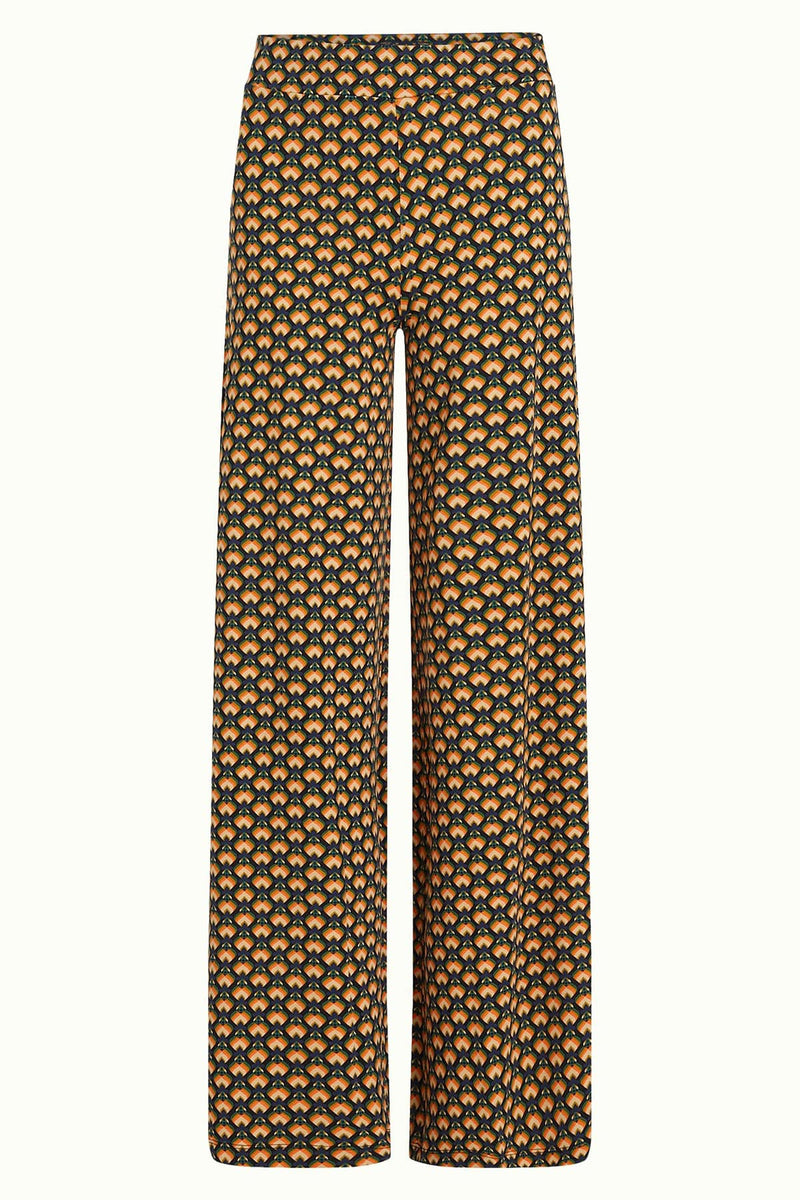 King Louie Border Palazzo Pants Valet In Streeple Blue