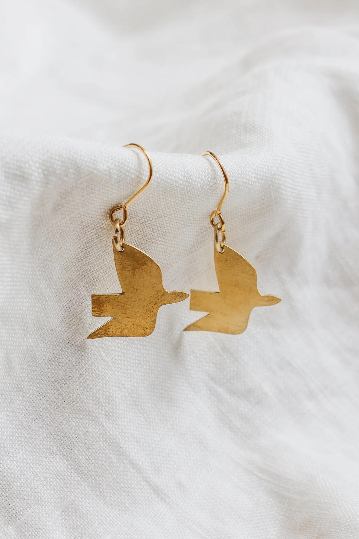 Pivot Brass Dove Hook Earrings