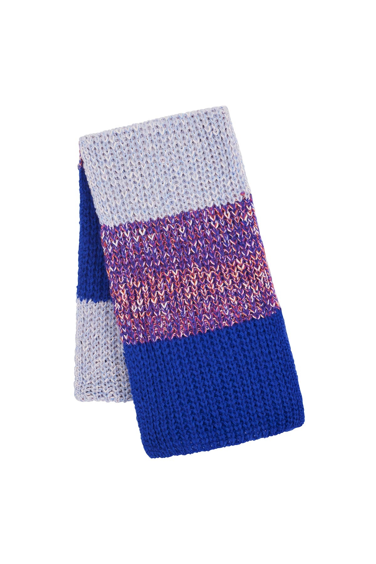 Cara & The Sky Leia Stripe Oversized Chunky Knitted Scarf In Cobalt