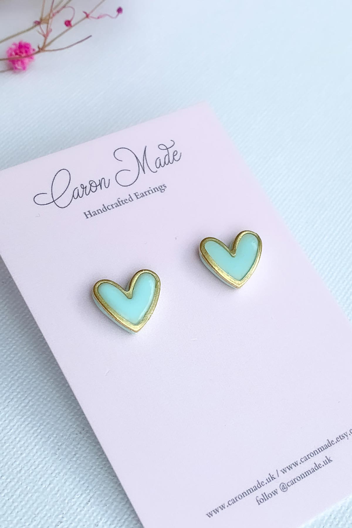 Caron Made Pastel Heart Stud Earrings Collection