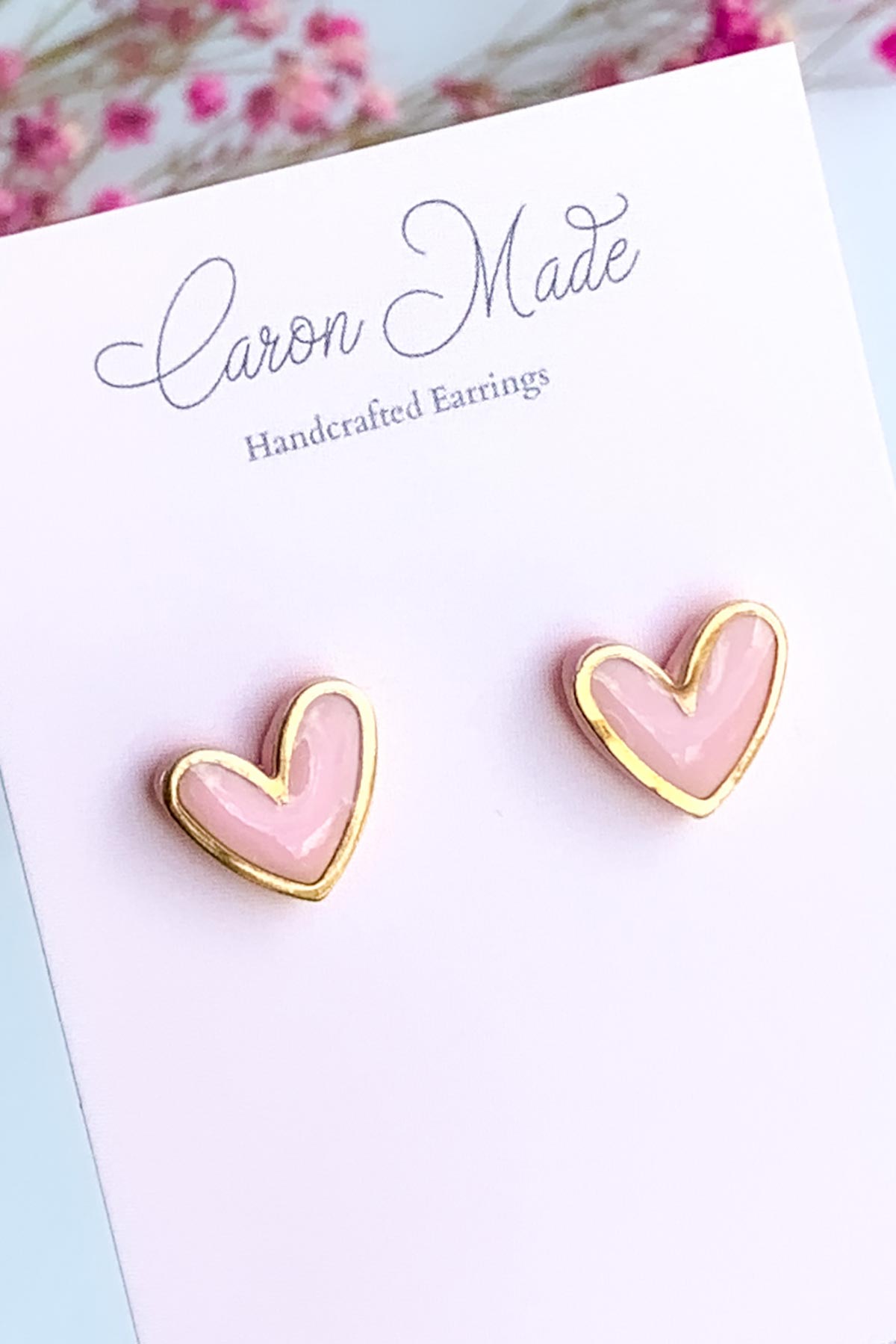 Caron Made Pastel Heart Stud Earrings Collection