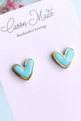 Caron Made Pastel Heart Stud Earrings Collection