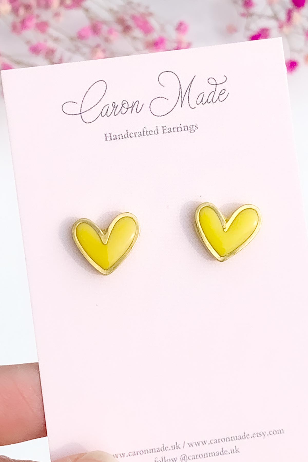 Caron Made Vibrant Heart Stud Earrings