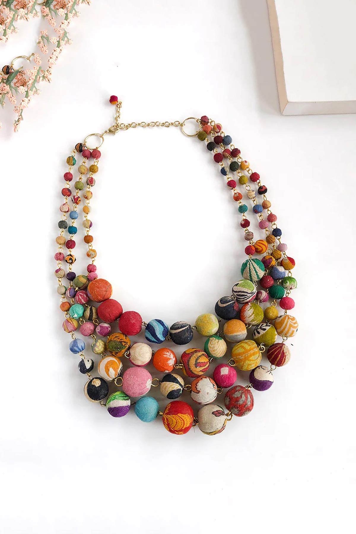 World Finds Cascading Kantha Necklace