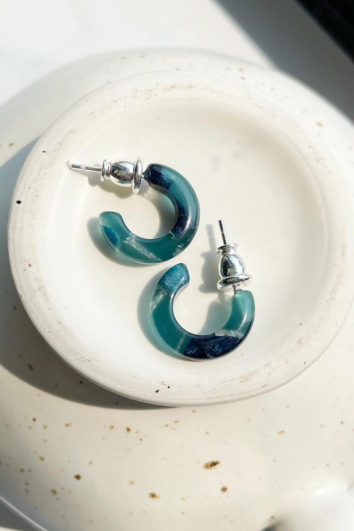 Fenna And Fei Cerulean Huggie Mini Hoop Earrings