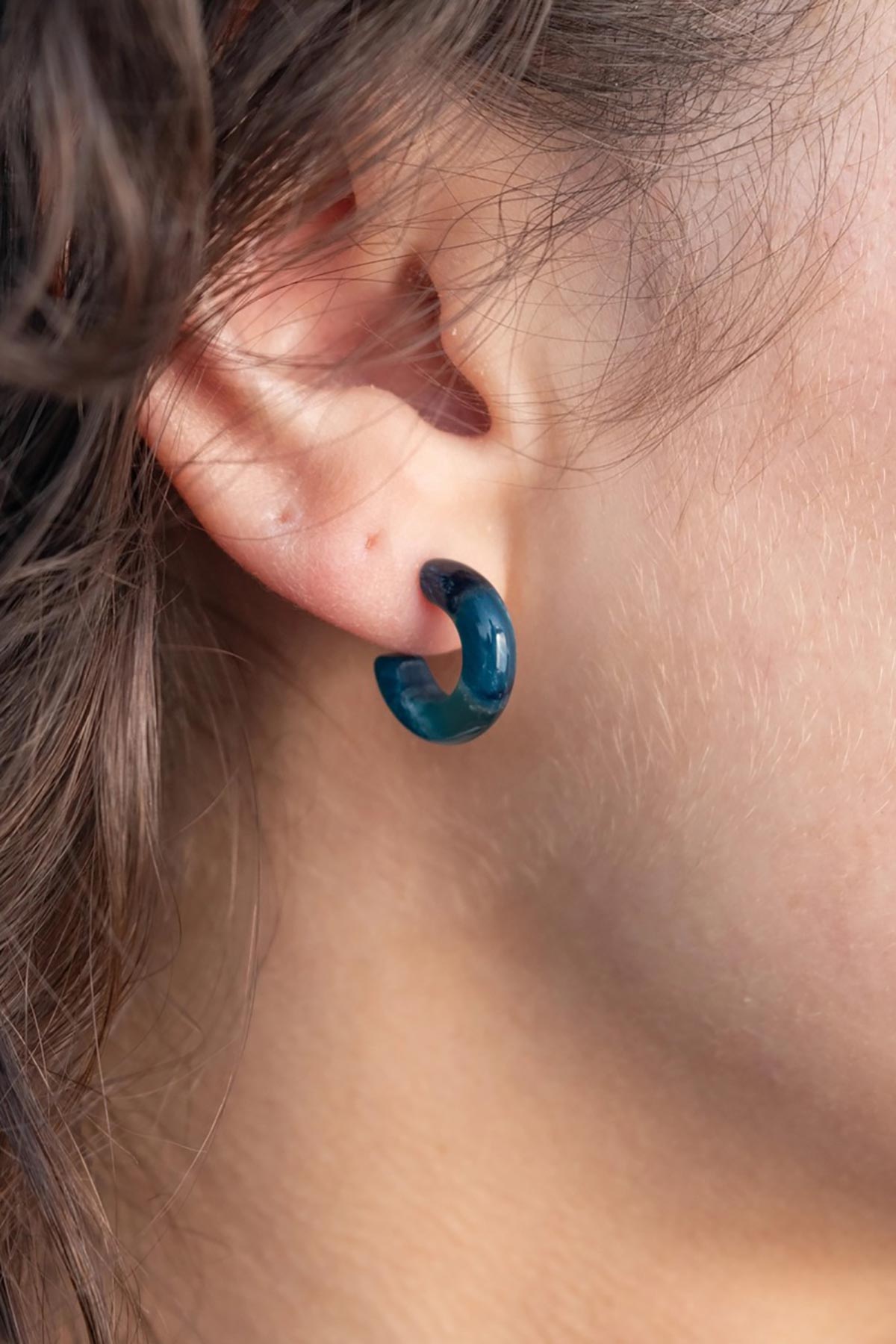 Fenna And Fei Cerulean Huggie Mini Hoop Earrings
