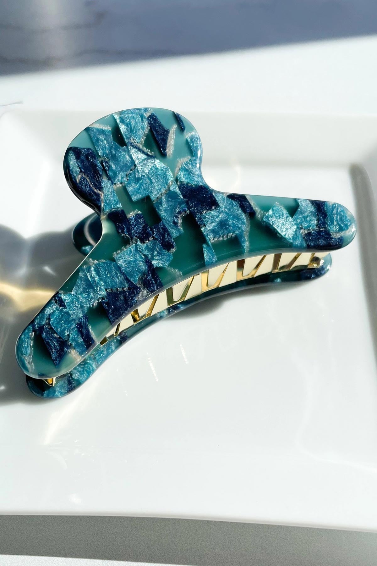 Fenna And Fei Cerulean Large French Claw Clip