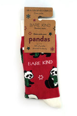 Bare Kind Christmas Save The Pandas Bamboo Socks