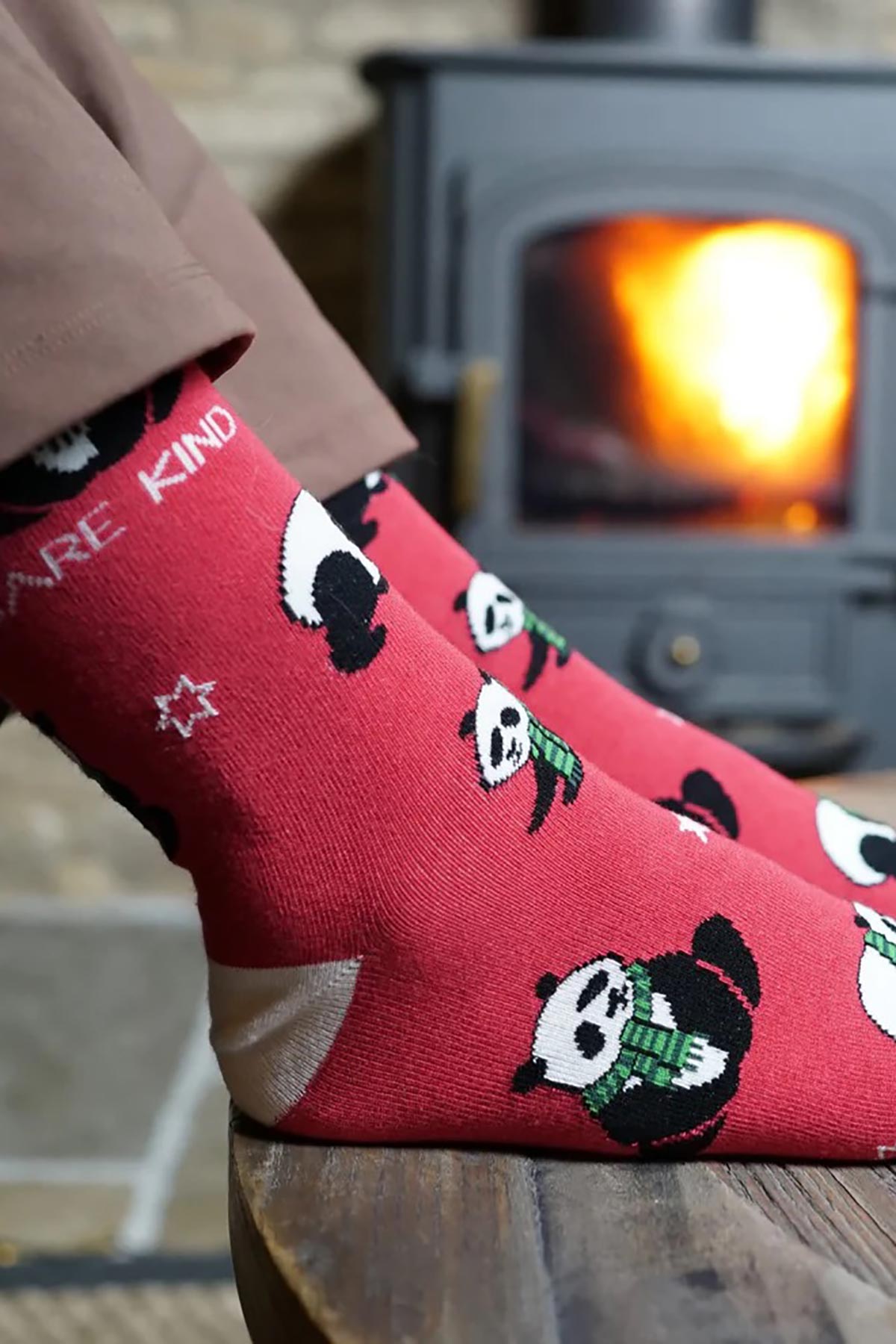 Bare Kind Christmas Save The Pandas Bamboo Socks