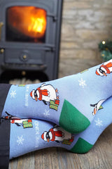 Bare Kind Christmas Save The Penguin Bamboo Socks