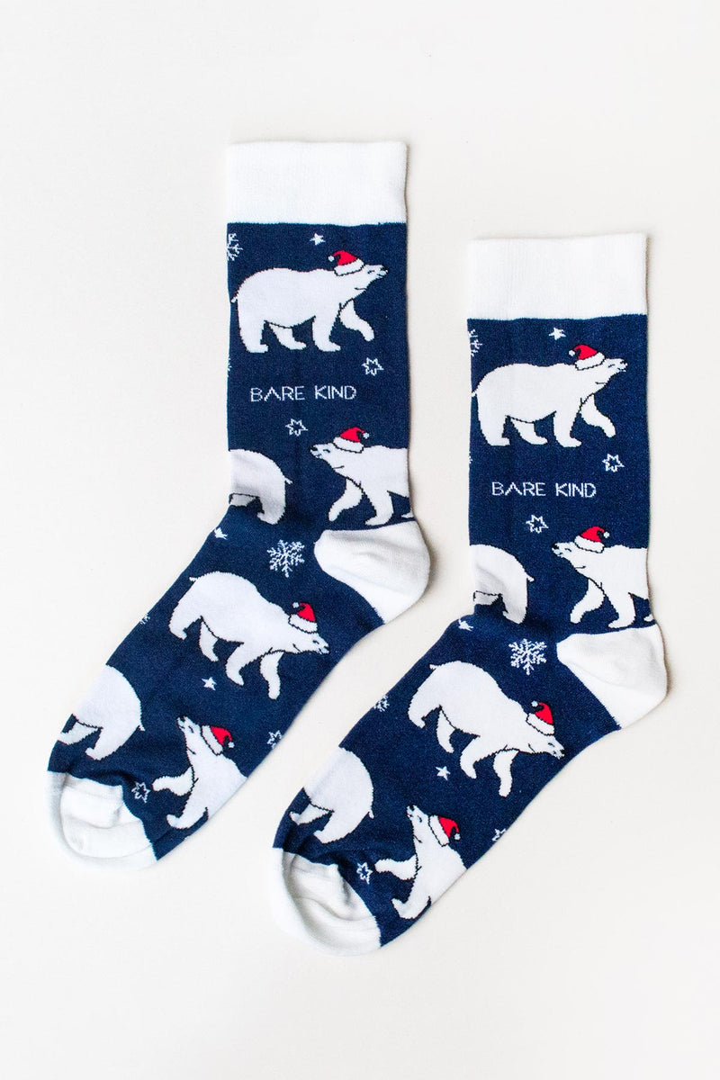 Bare Kind Christmas Save The Polar Bears Bamboo Socks