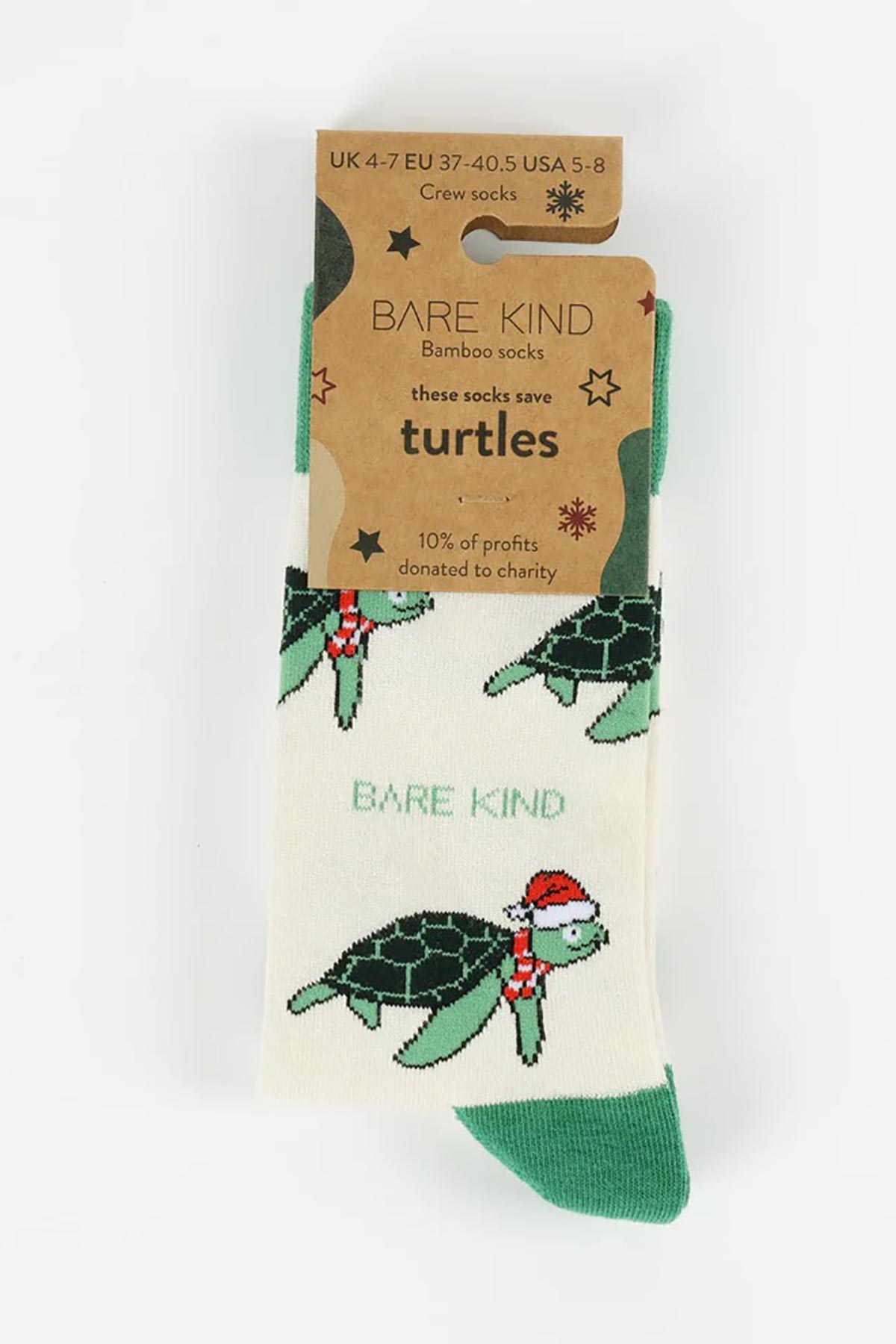 Bare Kind Christmas Save The Turtle Bamboo Socks