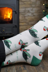 Bare Kind Christmas Save The Turtle Bamboo Socks