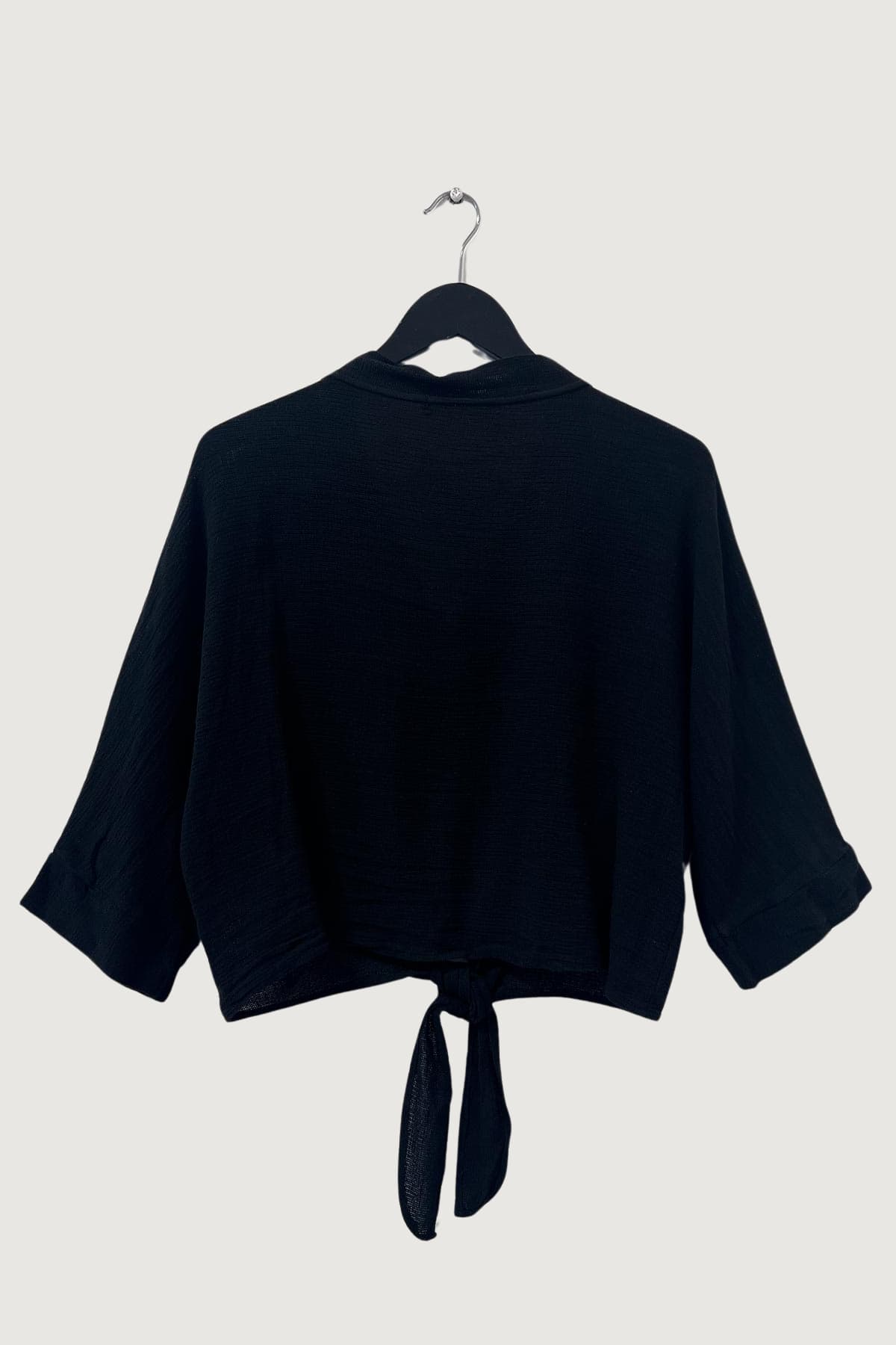 Mia Strada London Cotton And Linen Cardigan Jacket In Black