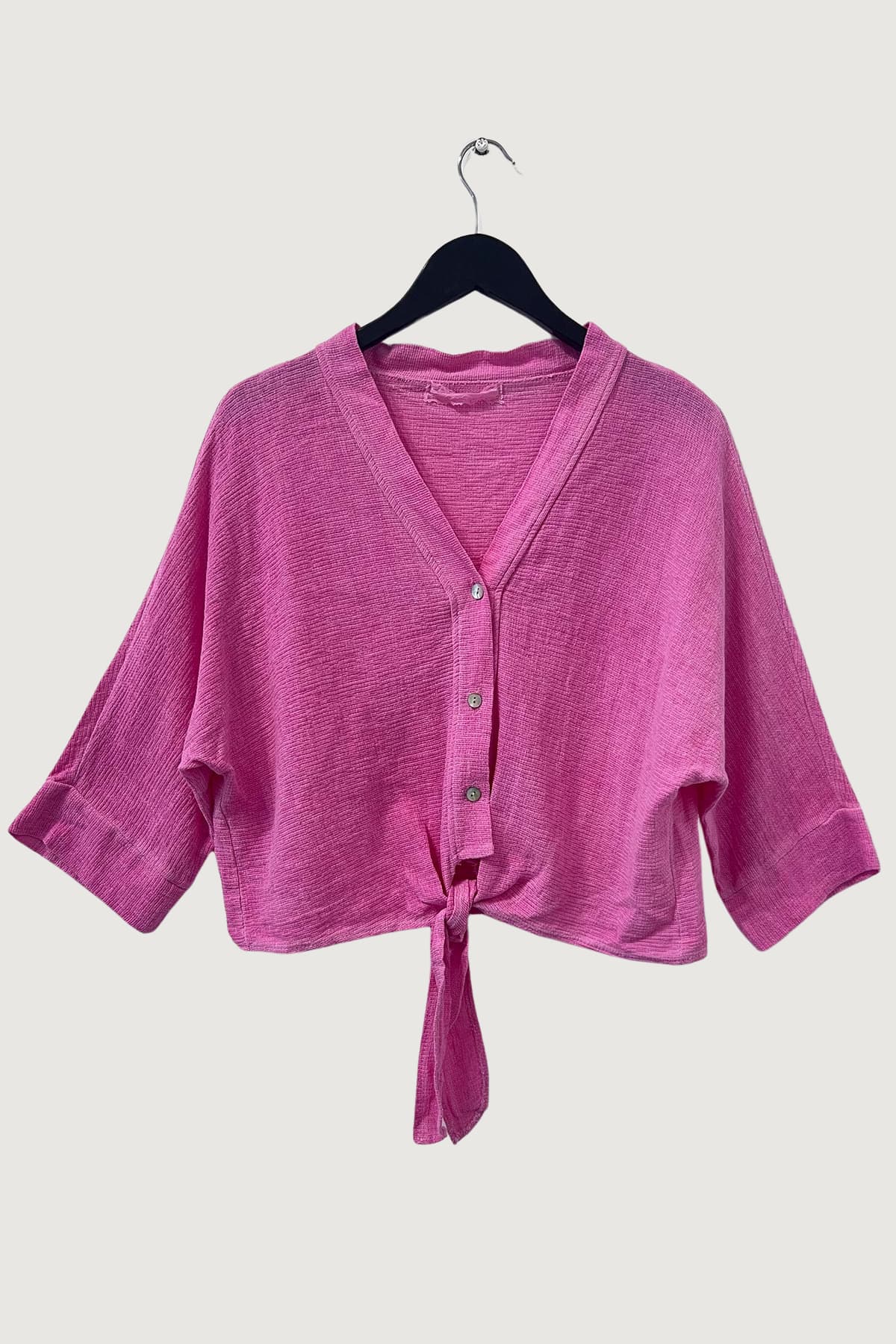 Mia Strada London Cotton And Linen Cardigan Jacket In Pink