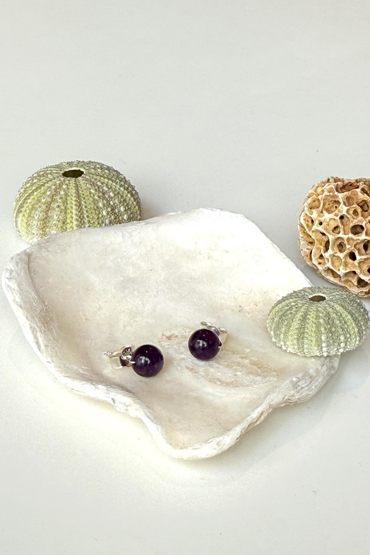 Cranberry Gemstone Stud Earrings