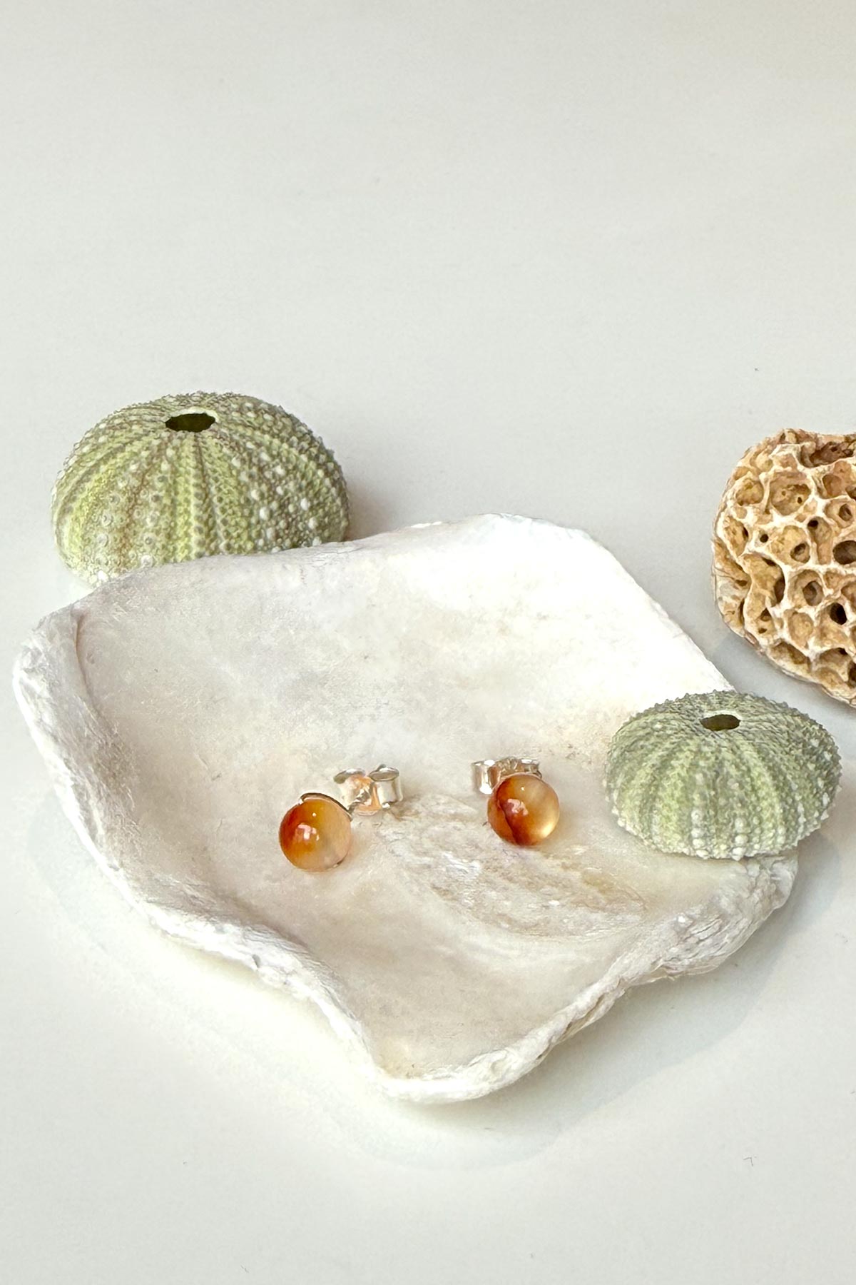 Cranberry Gemstone Stud Earrings