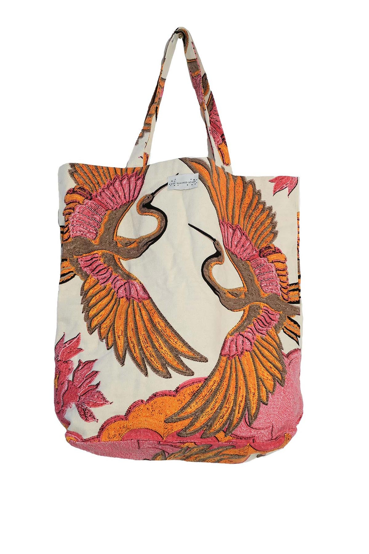 One Hundred Stars Crane Ecru Canvas Bag