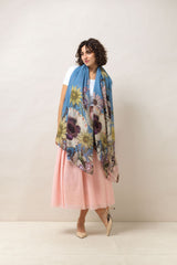 One Hundred Stars Daisy Cornflower Blue Scarf