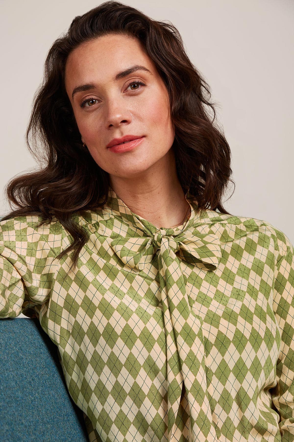 King Louie Delia Blouse Farrow In Guacamole