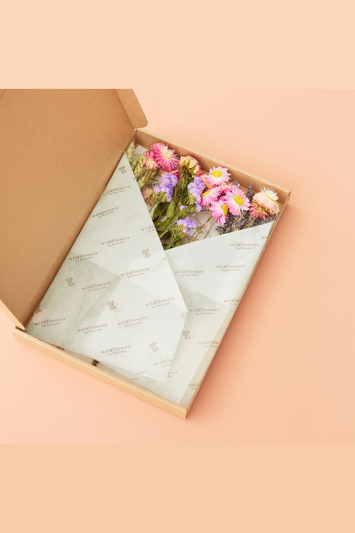 Wildflowers By Floriette Dried Flowers Mailer Gift Box In Pink