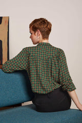 King Louie Edith Blouse Valley In Peacock Green