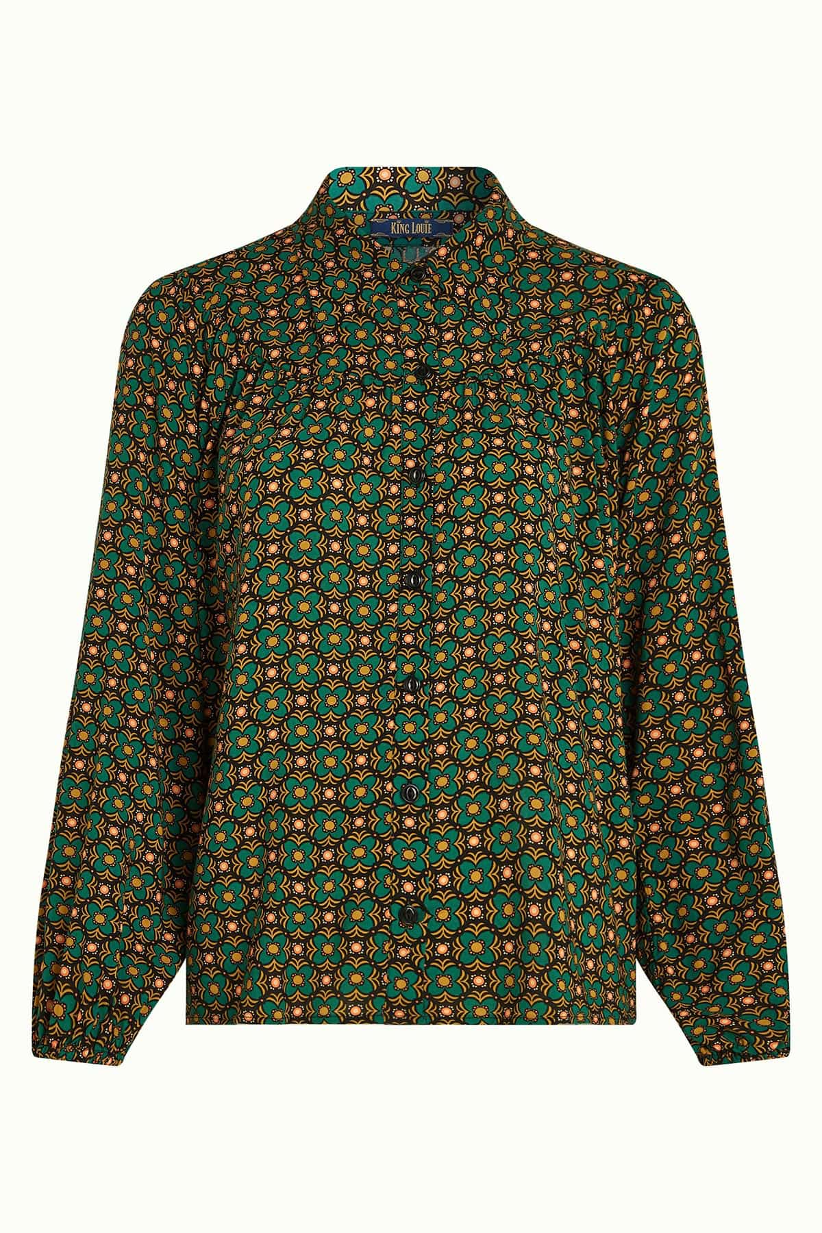 King Louie Edith Blouse Valley In Peacock Green